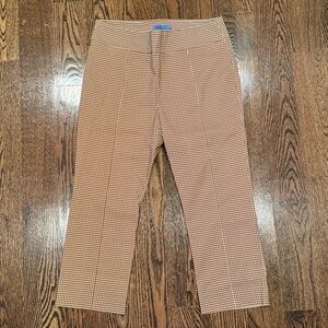 J. McLaughlin Brown Checkered Ankle Pants, size 14. Like new— never worn.